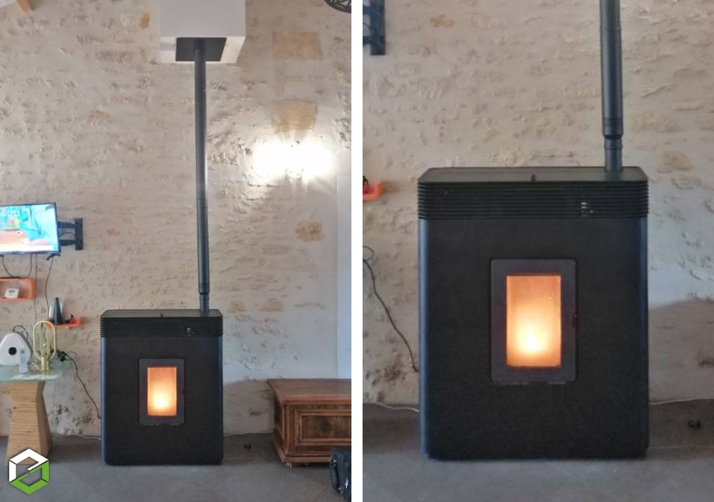 installation poêle à granulés MCZ en remplacement d'une pompe a chaleur en panne