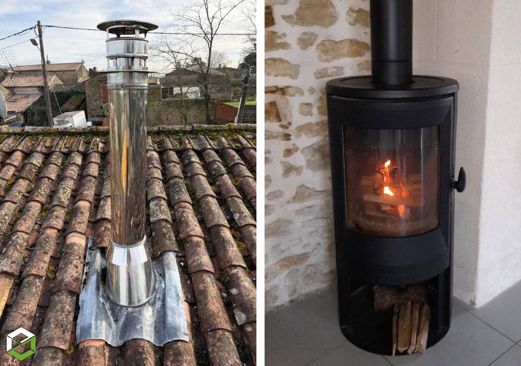 Installation d'un poêle à bois en complément d'une pompe à chaleur