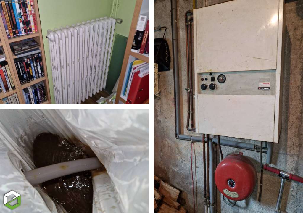 Consultez la chantier : désembouage d'un circuit radiateurs fonte dans une maison années 30