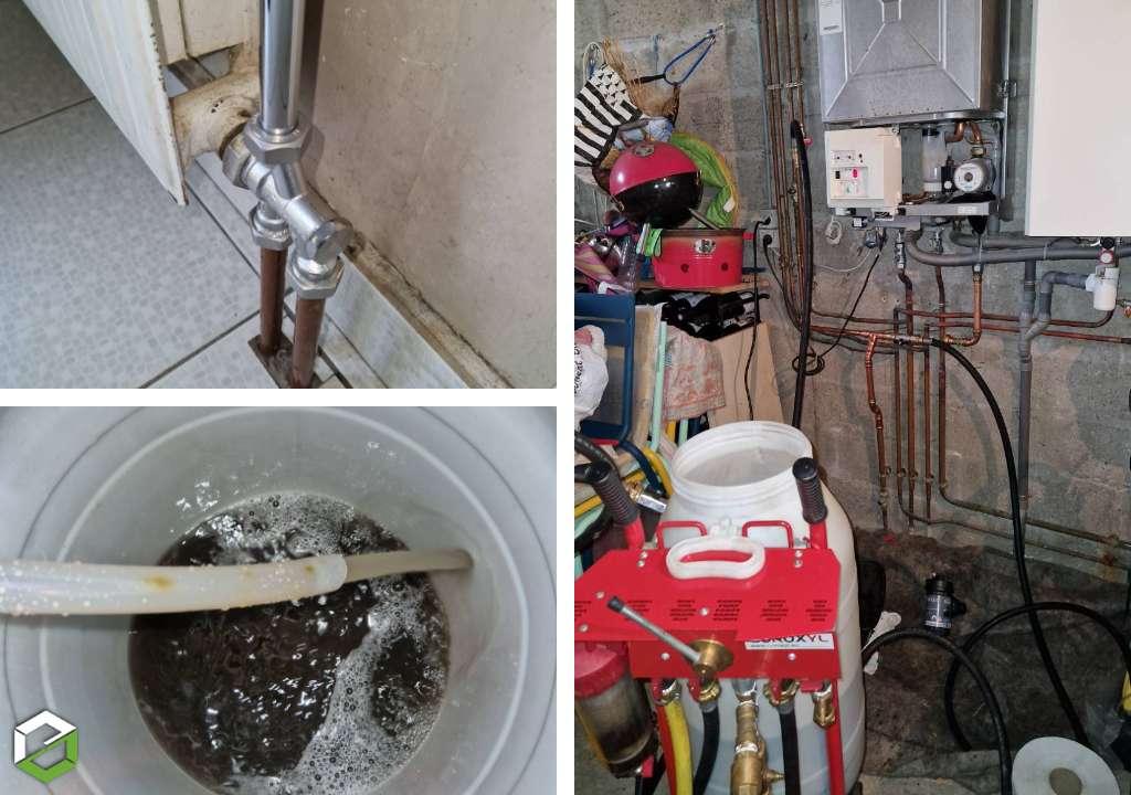 Consultez la chantier : désembouage circuit radiateurs en mono-tube