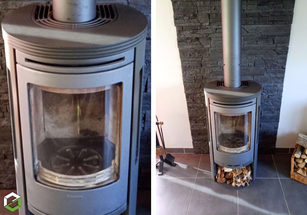 Consultez la chantier : ramonage simple sur poêle à bois contura