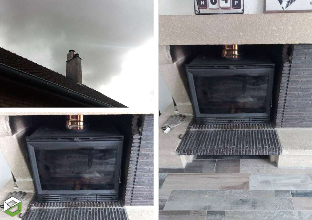 Ramonage d'un insert à bois sur la commune d'Hallencourt