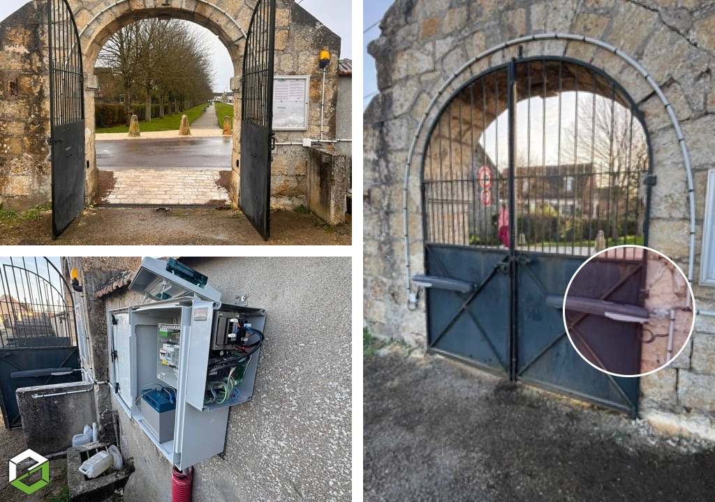 Motorisation de portail CAME sur batteries pour un cimetière