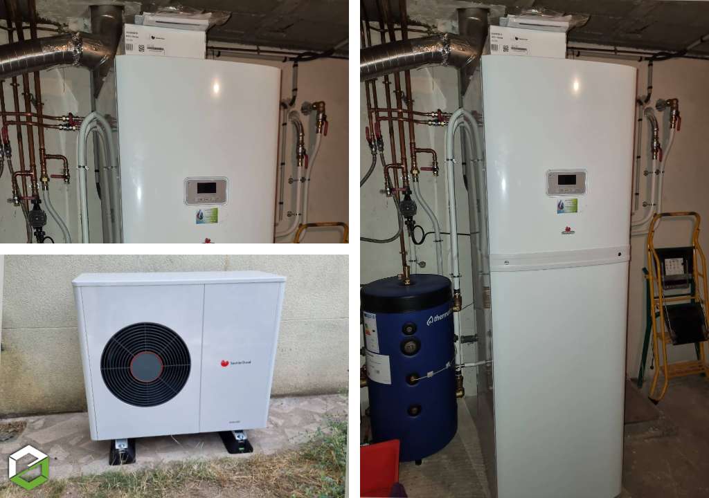 remplacement d'une chaudière gaz par une pompe à chaleur air/eau haute température saunier duval - rge qualipac