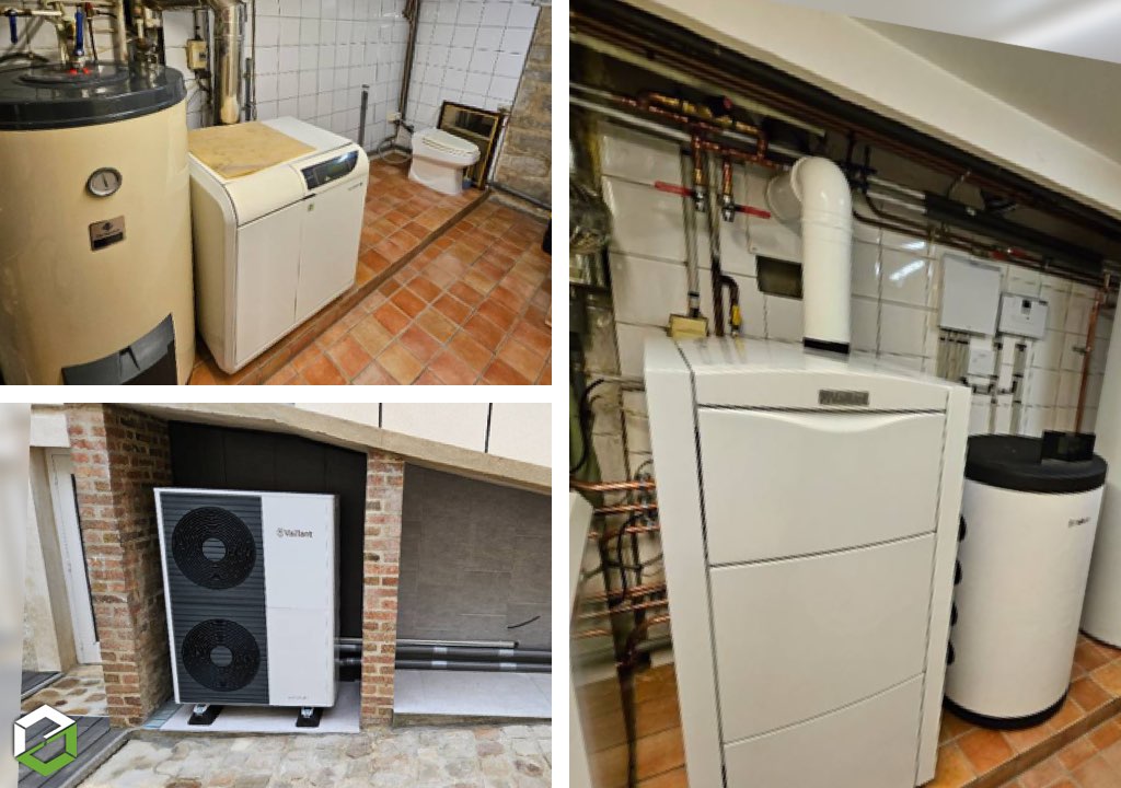 Consultez la chantier : installation d'une pompe à chaleur hybride de marque vaillant - entreprise rge qualipac