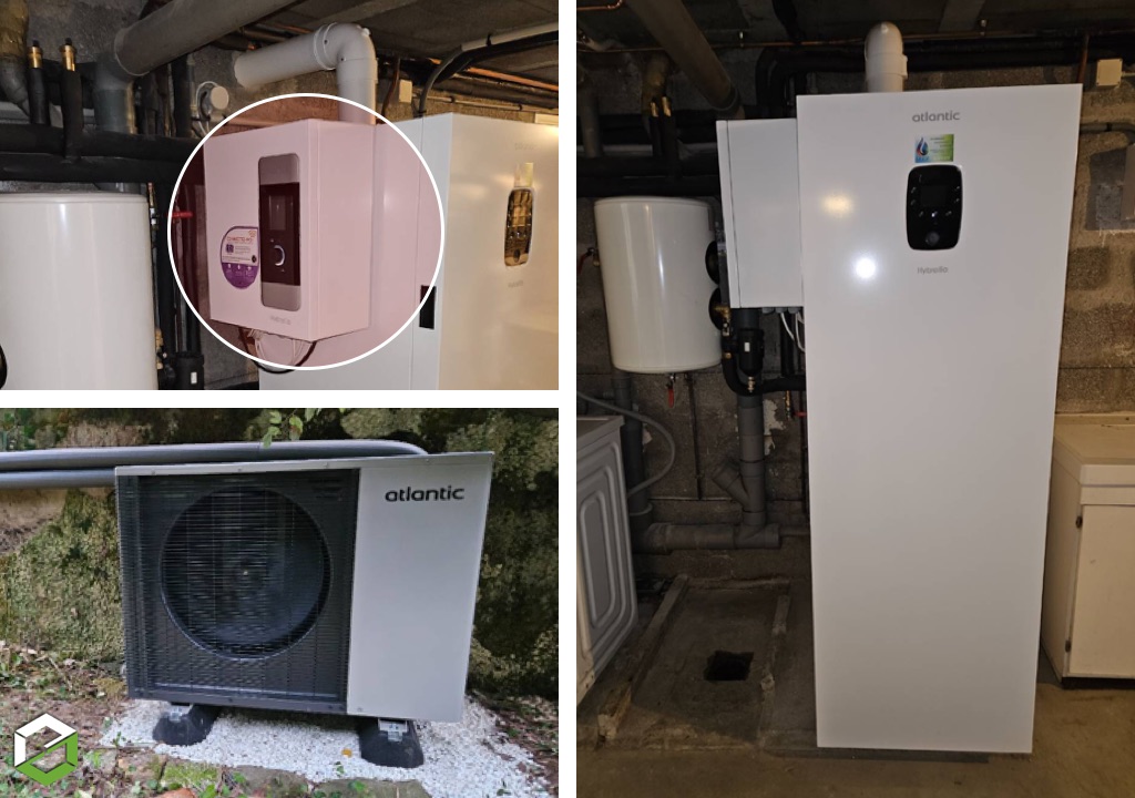 remplacement d'une chaudière gaz non condensation par une pompe à chaleur hybride atlantic