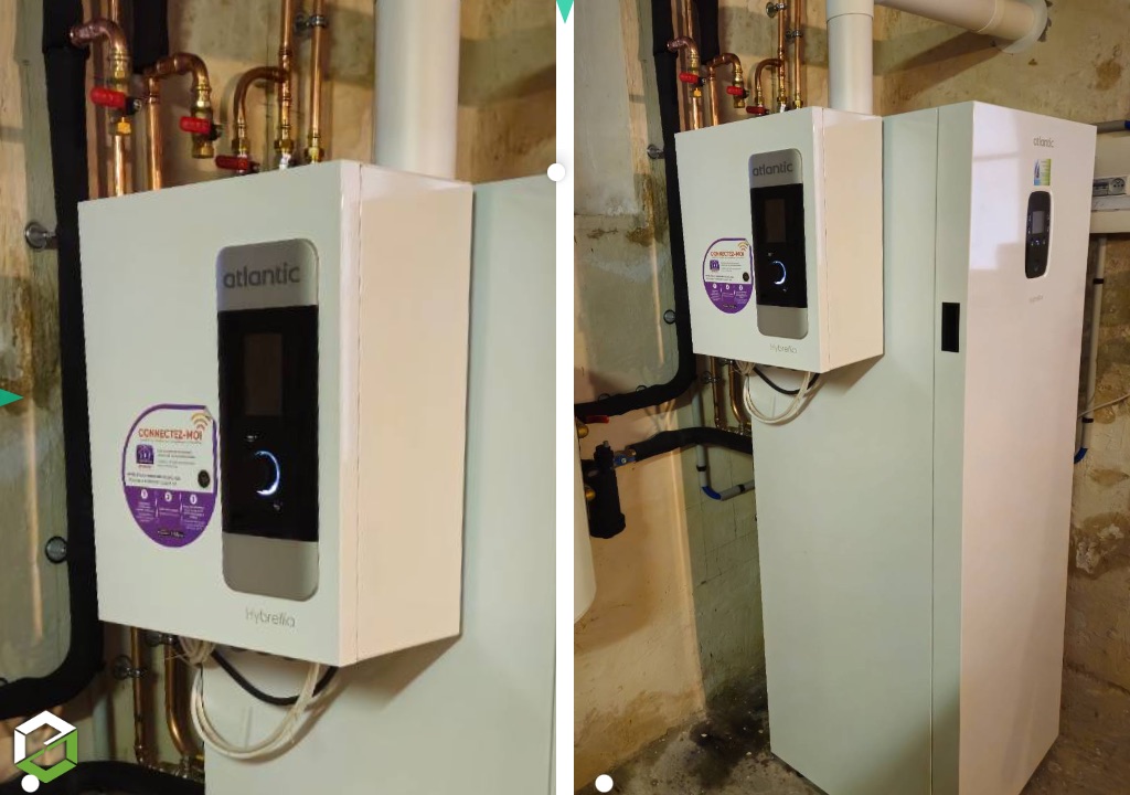 Installation d'une PAC hybride de marque ATLANTIC