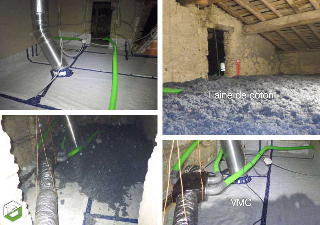 Isolation thermique de combles perdus en laine de coton recyclee rge qualibat