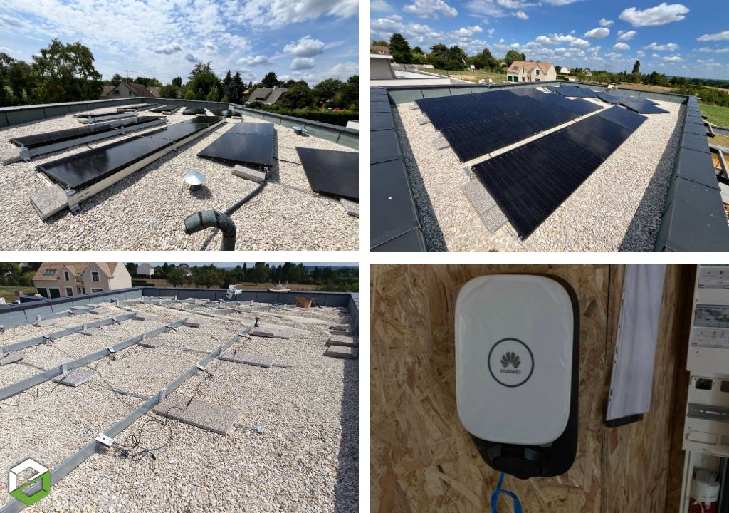 Consultez la chantier : centrale photovoltaïque sur toiture terrasse