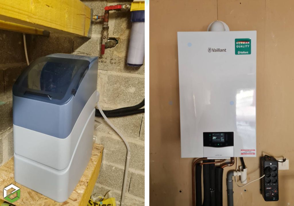 Consultez la chantier : installation d'une chaudière gaz condensation vaillant et d'un adoucisseur 