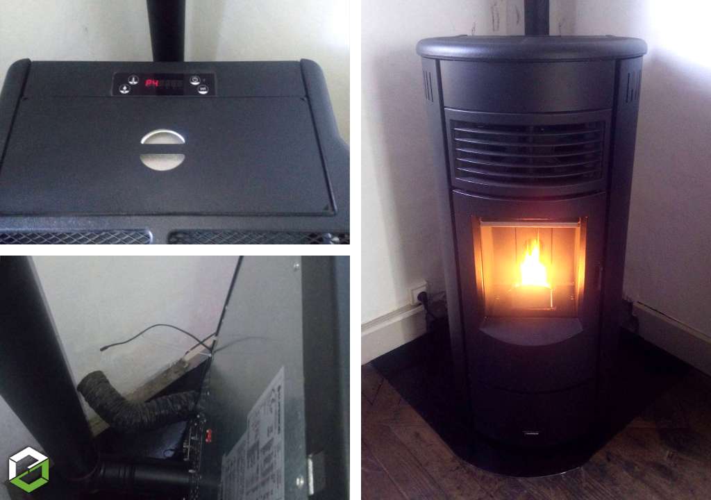 Installation d'un poêle à granulés de bois (pellets) de la marque Artense Supérior - Entreprise RGE Qualibois-Nièvre (58)