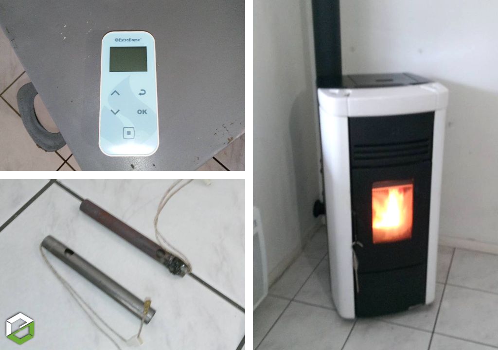 Ets VEJUX Philippe : Dépannage poêle à granulés de bois EXTRAFLAME : bougie d'allumage + télécommande 