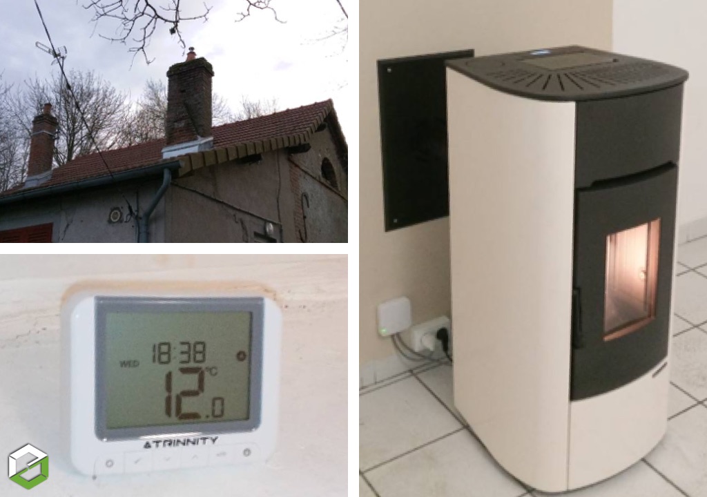 Installation d'un poele à granulés de bois Nordica Extraflamme Mariella Plus-Nièvre (58)