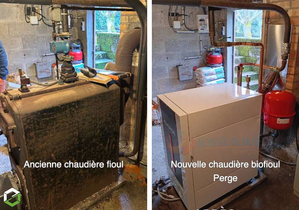 Consultez la chantier : installation d'une chaudière biofioul de marque perge - entreprise rge
