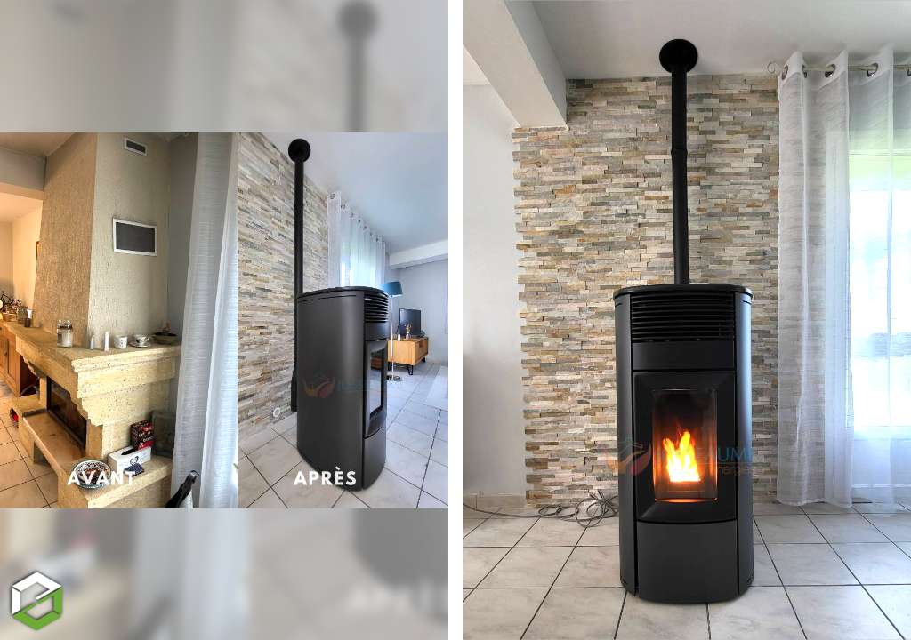 Consultez la chantier : installation d'un poêle à granulés de bois mcz - rge qualibois