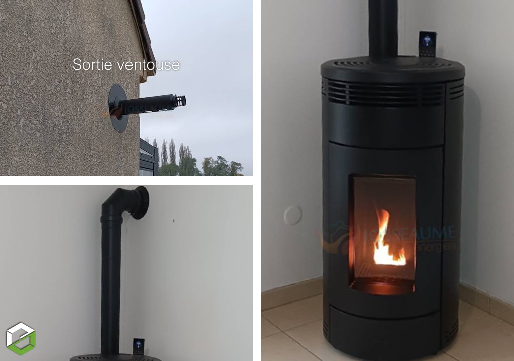 installation d'un poêle à granulés en ventouse - rge qualibois