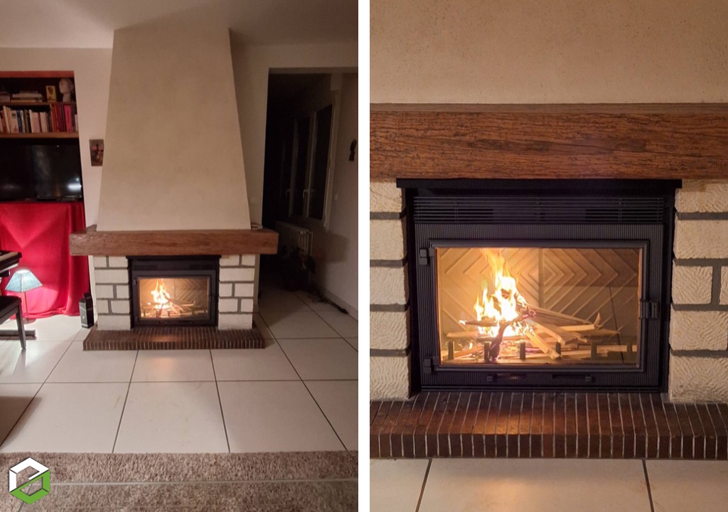installation d'un insert à bois fondis