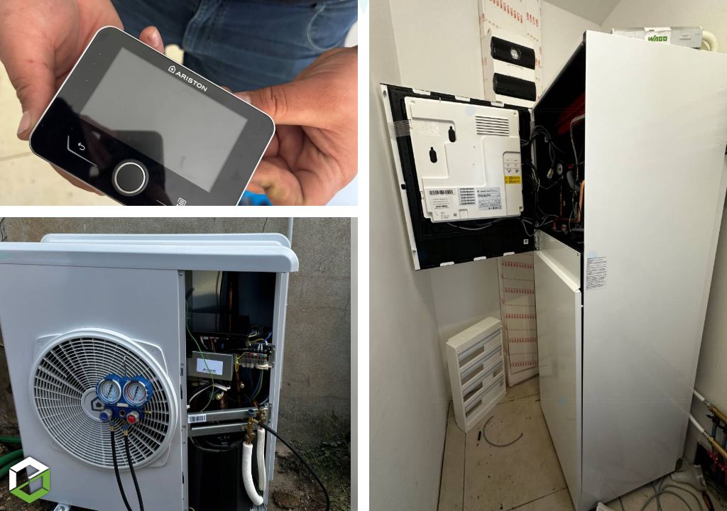Consultez la chantier : installation pompe à chaleur air/eau 2 zones ariston