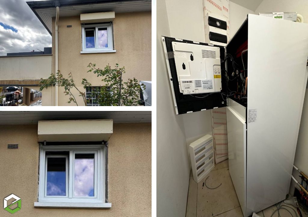 Consultez la chantier : rénovation énergétique globale : changement de fenêtres, pompe à chaleur et vmc