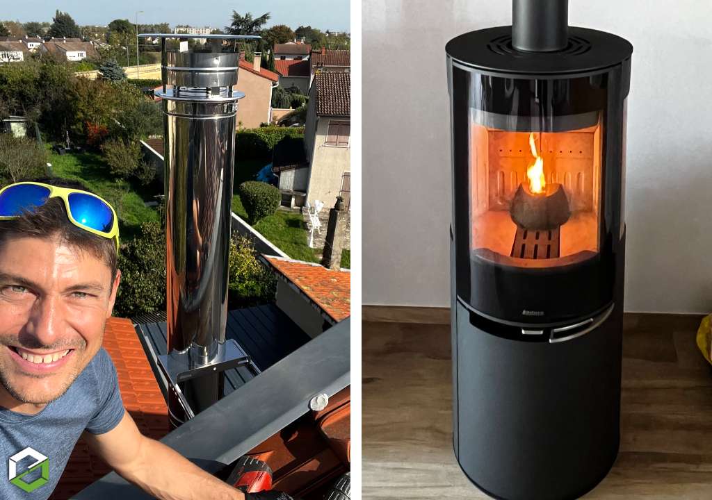 installateur de poêle hybride bois et granulés de la marque aduro