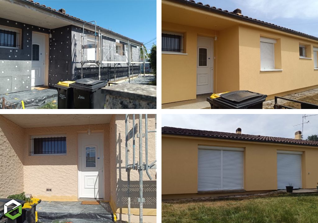 Réalisation d'une isolation thermique extérieure par une entreprise RGE
