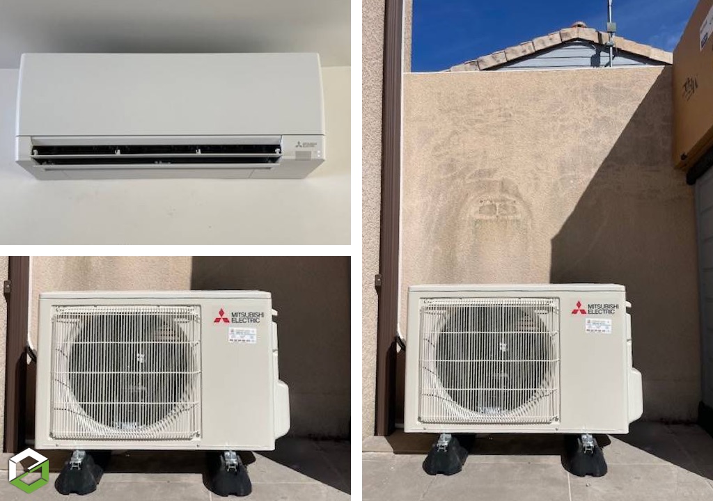 Installation d'une climatisation réversible Mitsubishi Electric. Spécialiste de la climatisation air/air