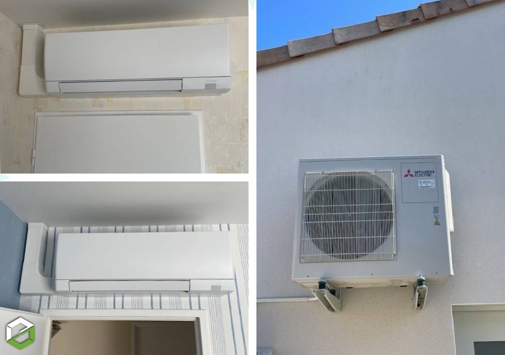 Installation Climatisation Tri-Split Mitsubishi 5,4kW dans 3 Chambres