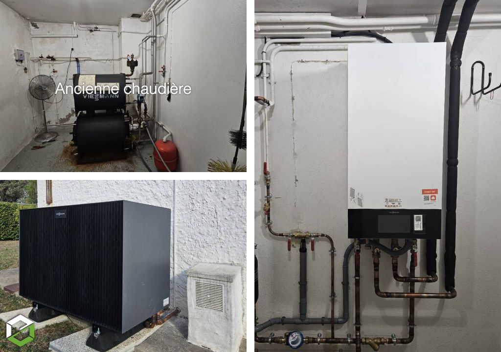 Pose d'une PAC Viessmann Vitocal 250-A en remplacement d'une chaudière Fioul-Charente Maritime (17)