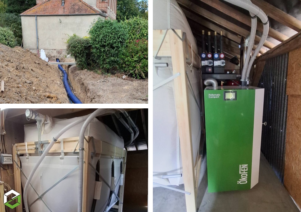 Installation d'une chaudière à granulés de bois Ökofen Pellematic Compact - RGE Qualibois