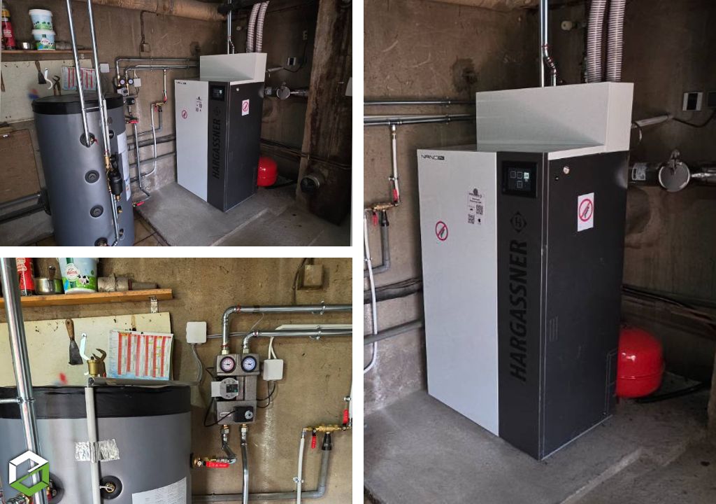 Installation d'une chaudière à granulés de bois HARGASSNER NANO PK - Entreprise RGE QualiBois