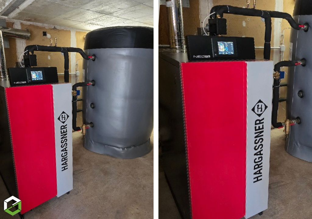 Installation d'une chaudière à bois HARGASSNER NEO  HV - Entreprise RGE QualiBois