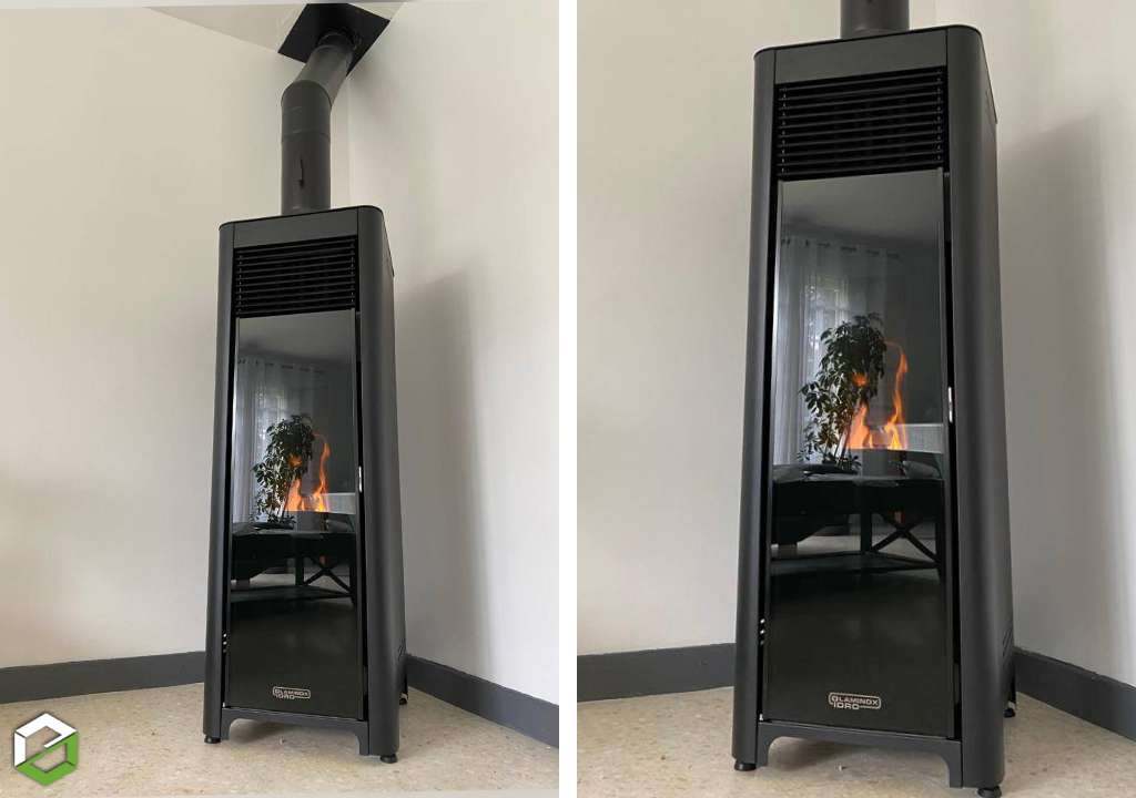 Consultez la chantier : installation d'un poêle à granulés de bois laminox idro (sans électricité) - rge qualibois