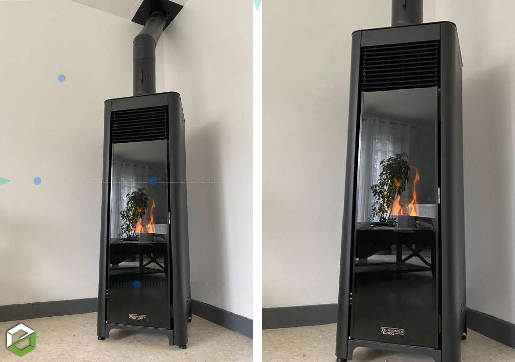 Consultez la chantier : poêle à granulés de bois sans électricité laminox idro