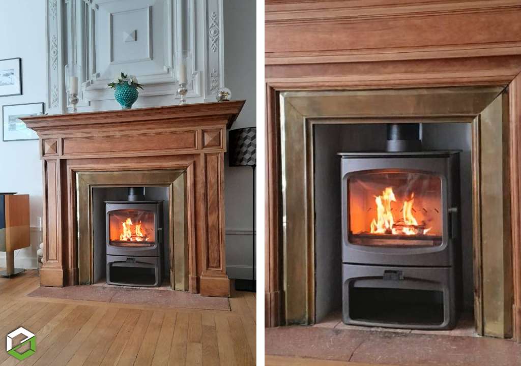 Consultez la chantier : installation d'un poêle à bois bûches charnwood - entreprise rge qualibois