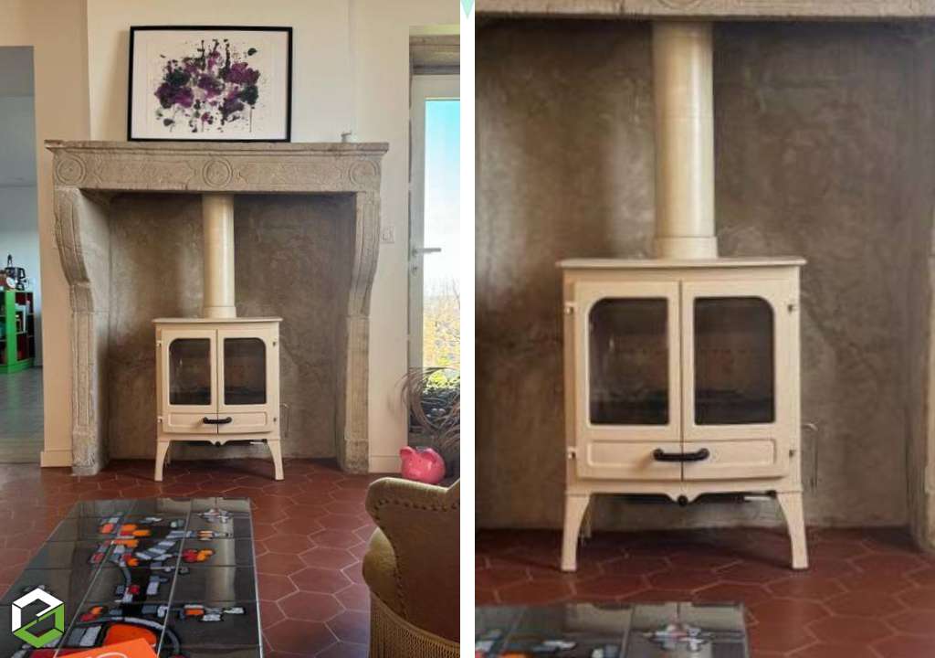 Consultez la chantier : installation d'un poêle à bois bûches charnwood - entreprise rge