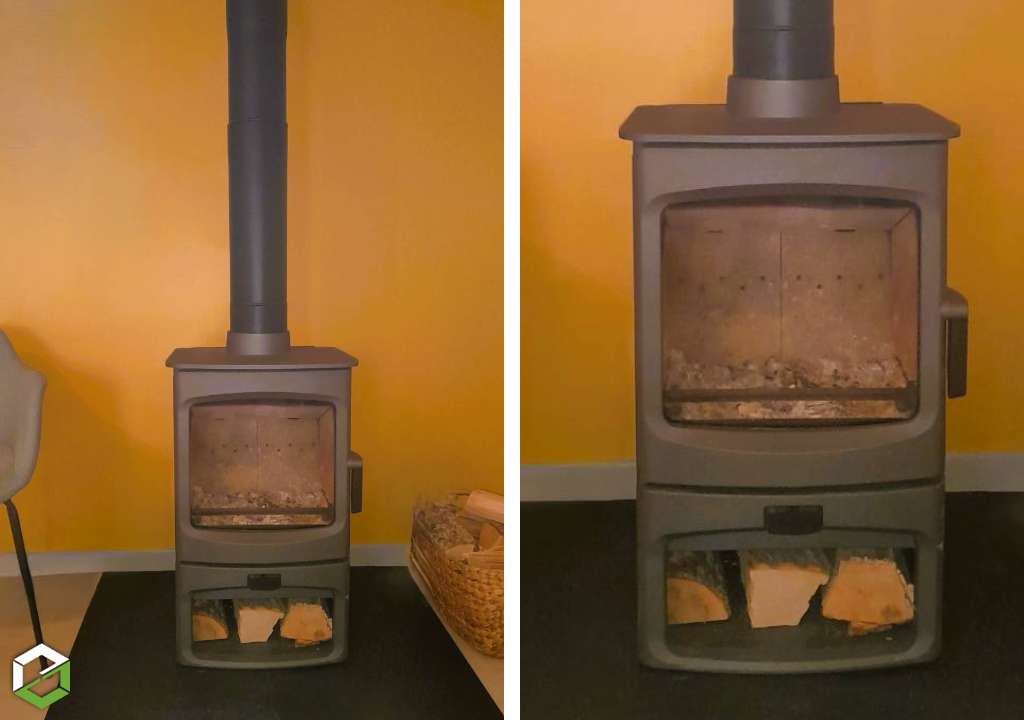 Consultez la chantier : installation d'un poêle à bois bûches charnwood - rge qualibois