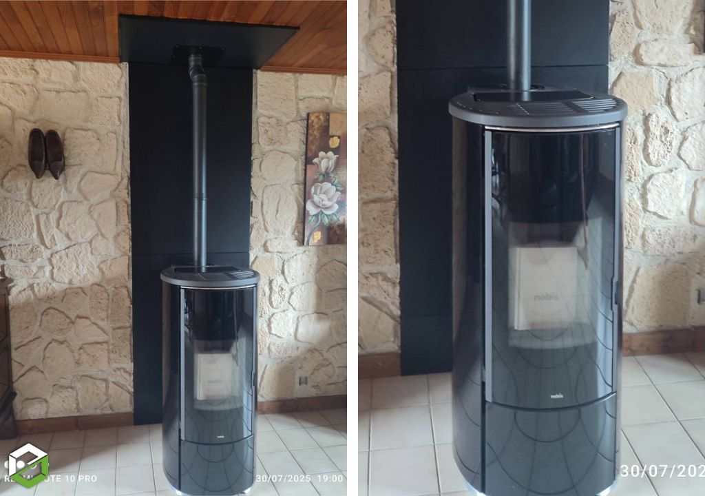 installer un poêle à granulés de bois nobis