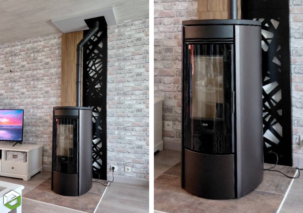installation d'un poêle à granulés klover oblo