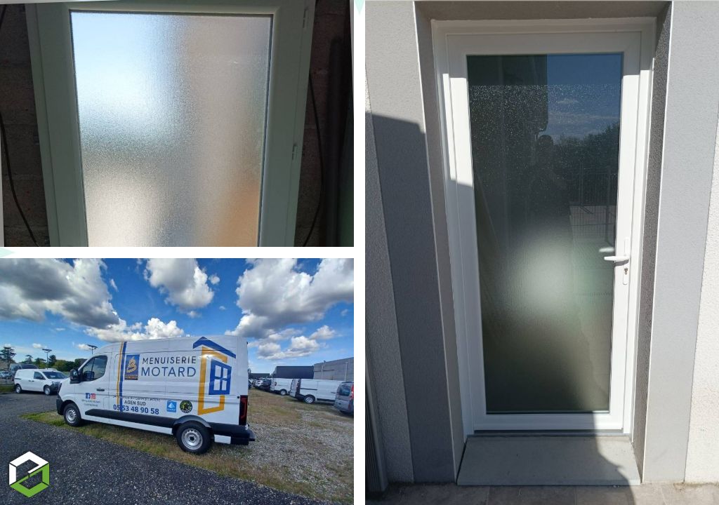 Ets Motard - Menuiserie Agenaise : Pose d'une porte fenêtre vitrée en PVC CASTES INDUSTRIES - Entreprise RGE