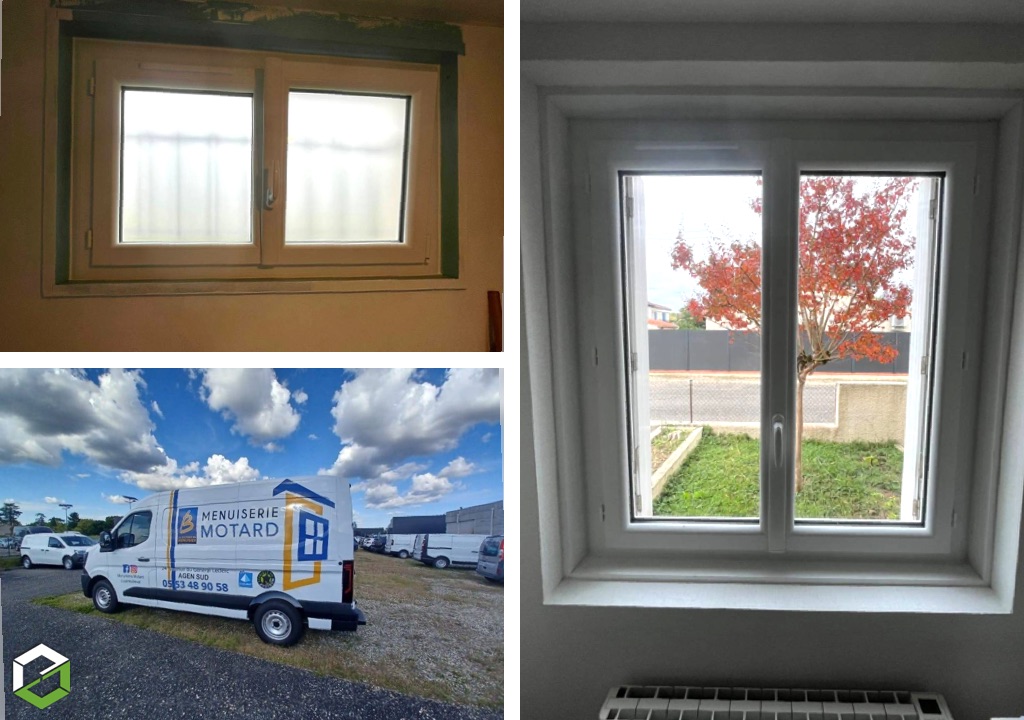 Pose d’une fenêtre PVC chez Castes Industrie-Lot et Garonne (47)