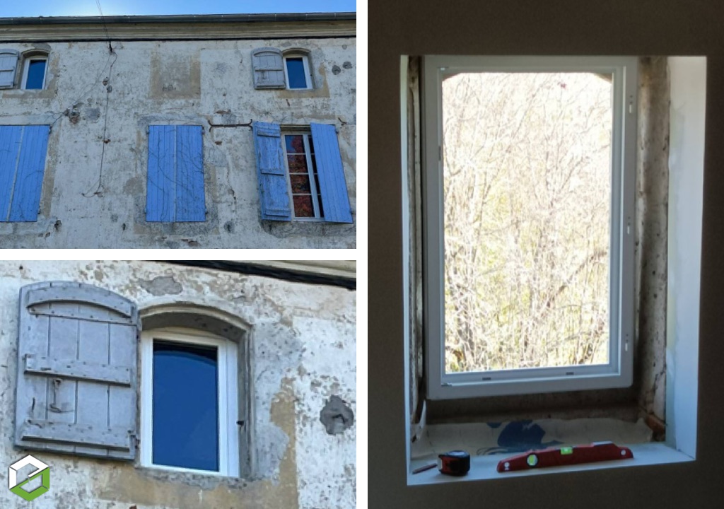 pose de menuiseries en pvc blanc de chez castes industries - installateur rge qualibat