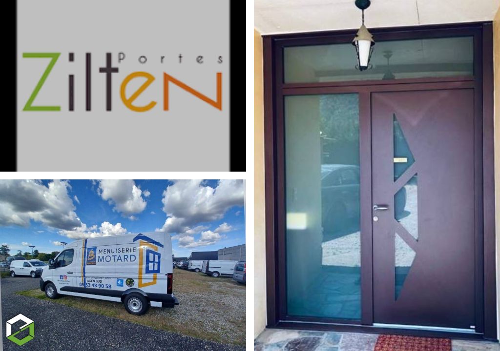 Ets Motard - Menuiserie Agenaise : Installation d'une porte d'entrée aluminium de chez zilten