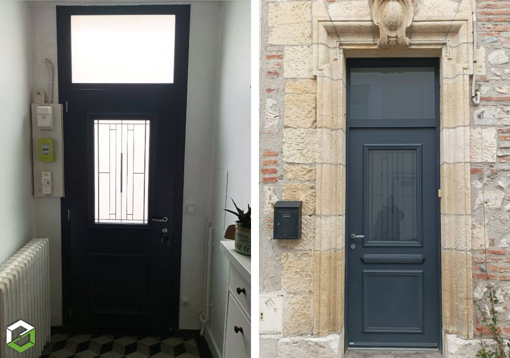 Consultez la chantier : installation d'une nouvelle porte d'entrée en acier