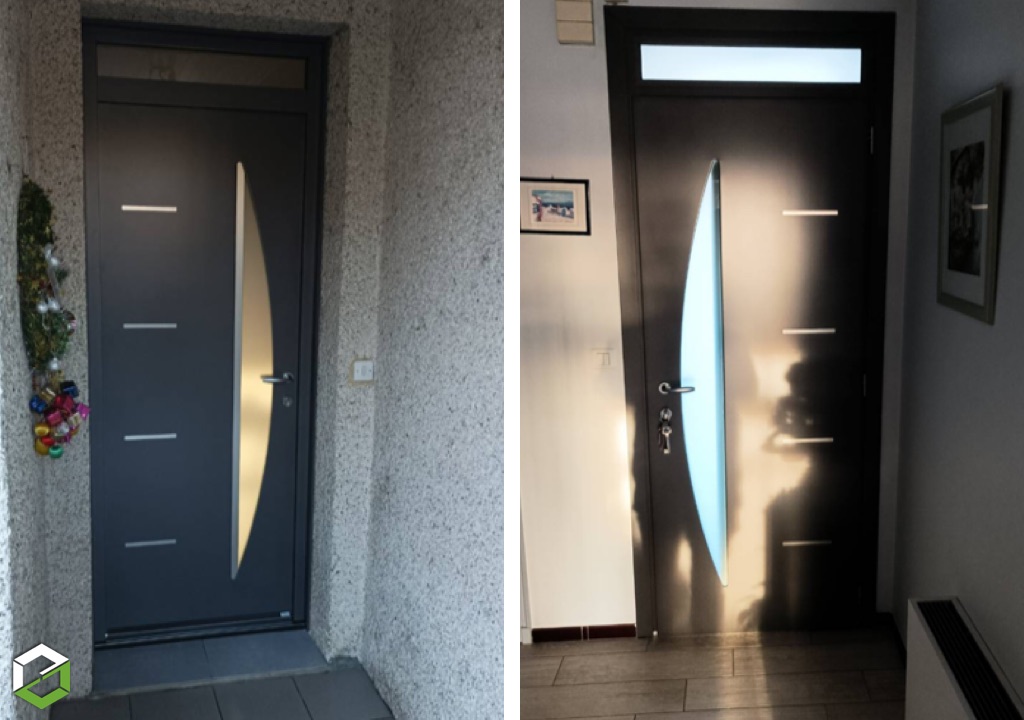 Consultez la chantier : réalisation d'une pose de porte d'entrée en acier en rénovation