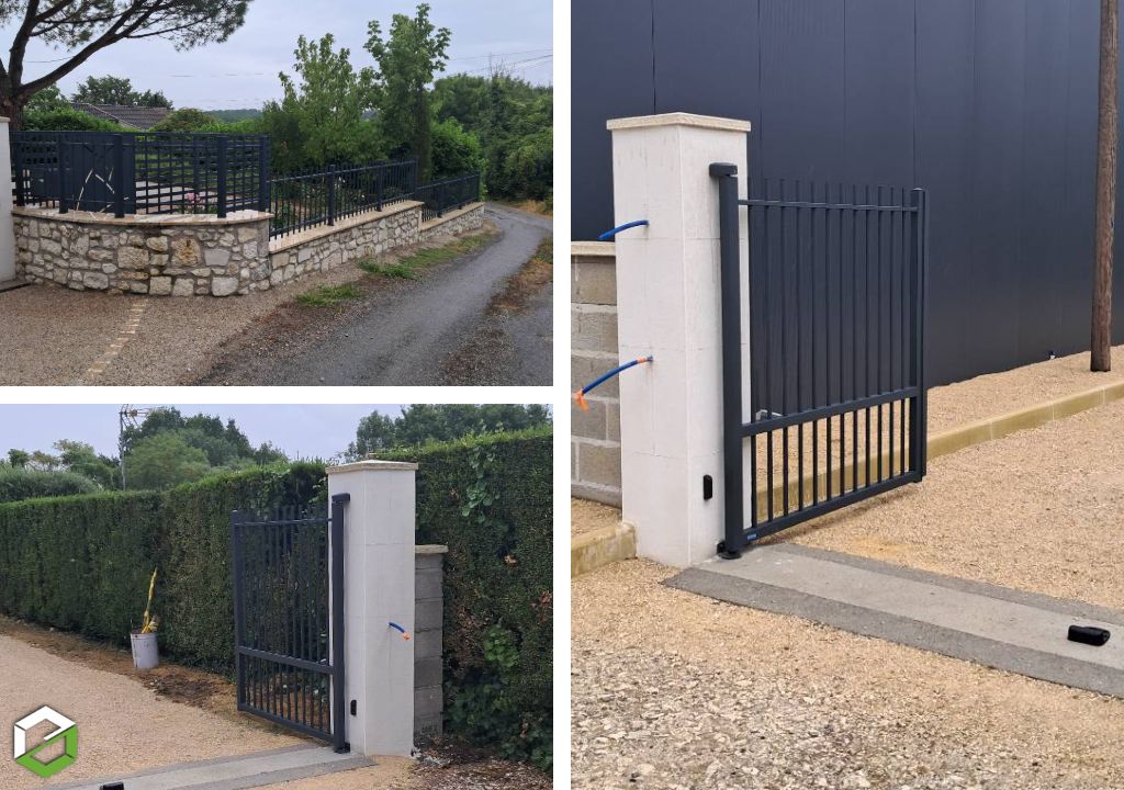 Installation d’un portail aluminium battant motorisé-Lot et Garonne (47)