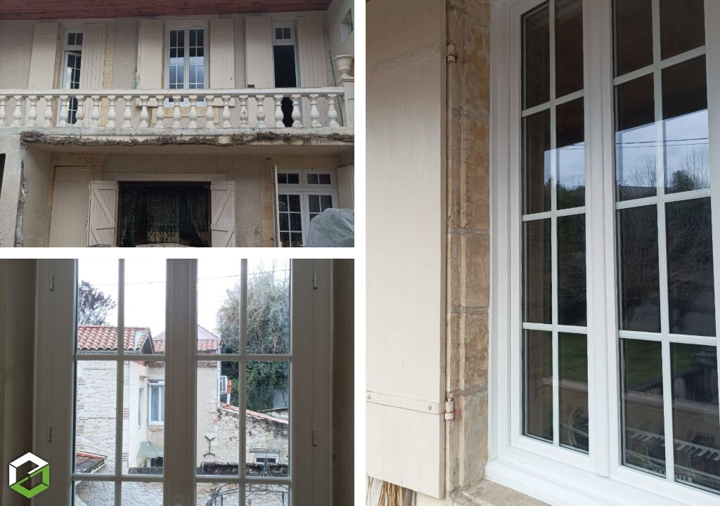 pose d'une fenêtre en pvc en rénovation de chez castes industrie