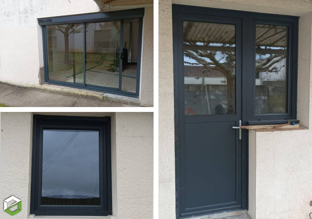 Consultez la chantier : rénovation complète d'une maison en menuiseries pvc gris anthracite ral 7016