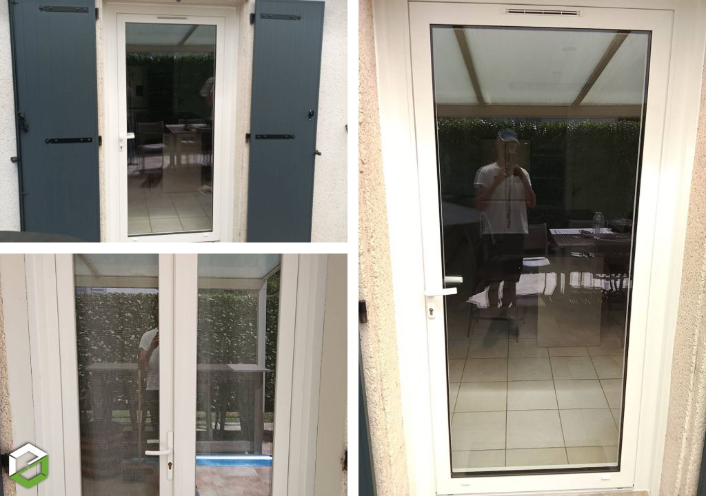 Consultez la chantier : pose d'une porte d'entrée aluminium haute performance 