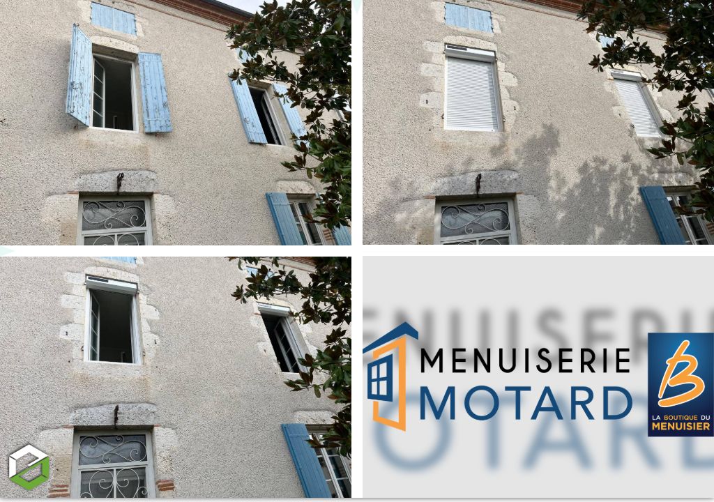 Rénovation technique et thermique : remplacement de volets battants par des systèmes roulants LAKAL à motorisation solaire Somfy RS100 IO