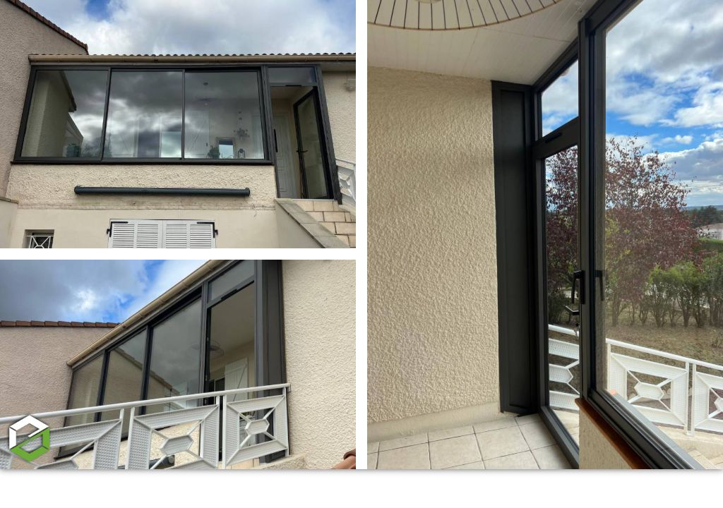 Renouvellement de trois coulissants et d'une porte en aluminium